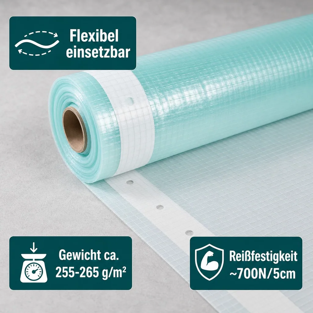 Gitterfolie mit Nagelrand, Gewächshausfolie, Gartenfolie