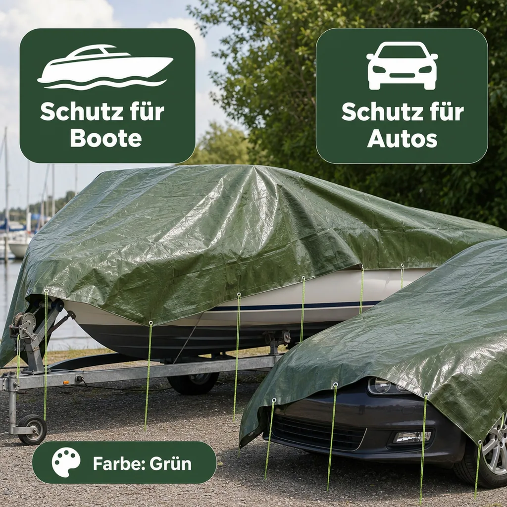 Abdeckplane 210g/m², 1,5 x 10m grün (15m²)