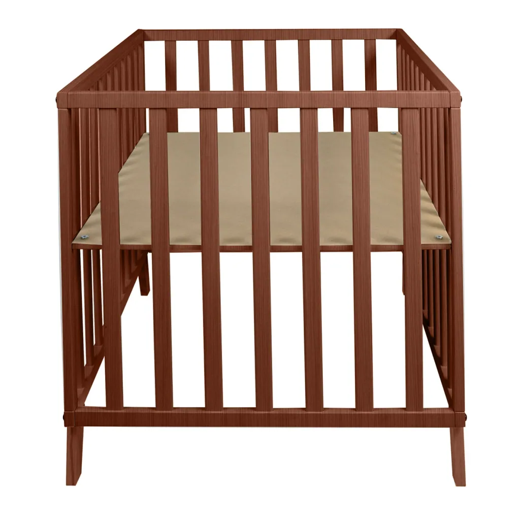 Quax Laufstall Alix | Höhenverstellbarer Laufgitter aus Massivholz | Sicherer & stilvoller Spielbereich für Babys - WALNUSS