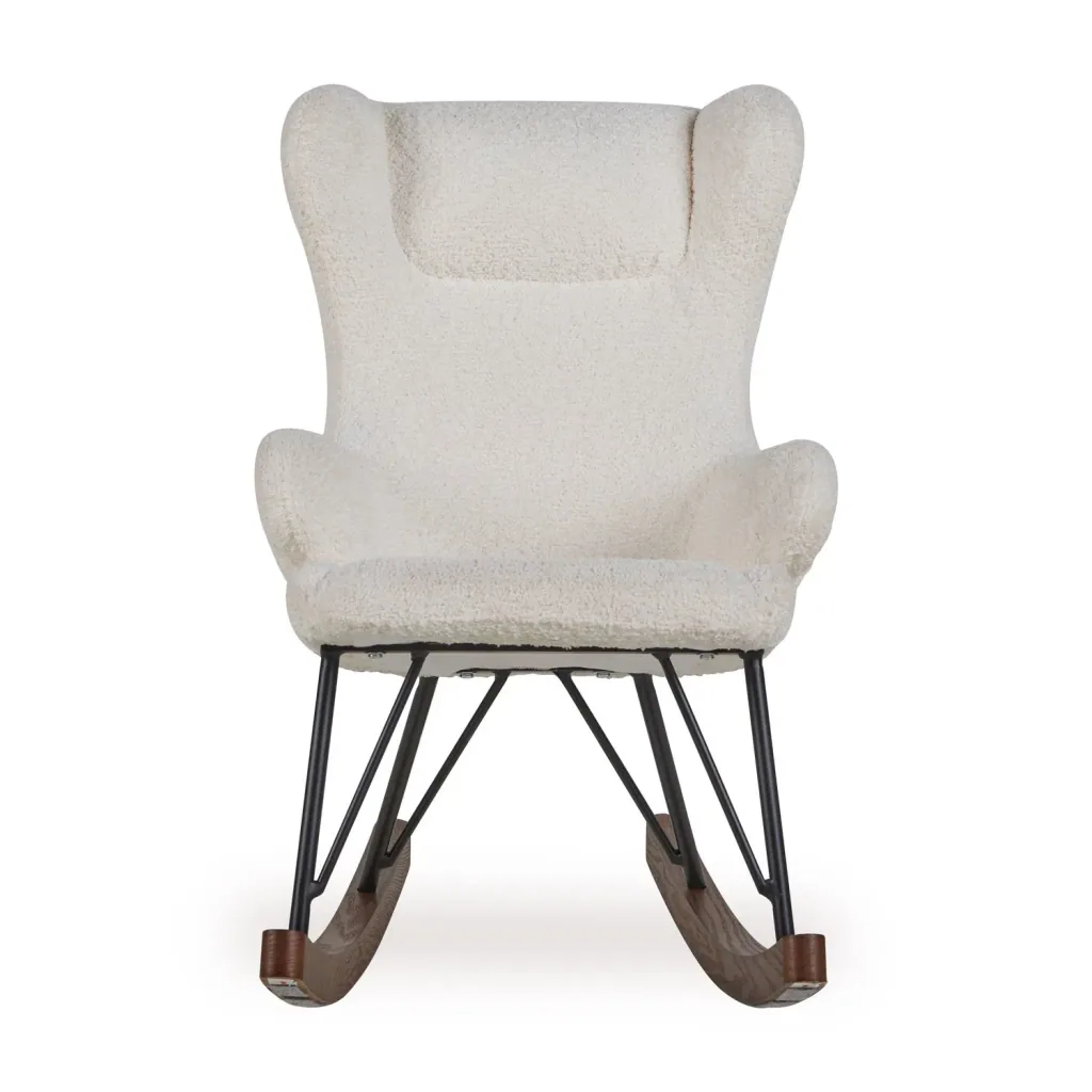 Quax Schaukelstuhl De Luxe Kids | Kinder Stillsessel im modernen Design | Gemütlicher Kinderschaukelstuhl für Kinderzimmer - CREME