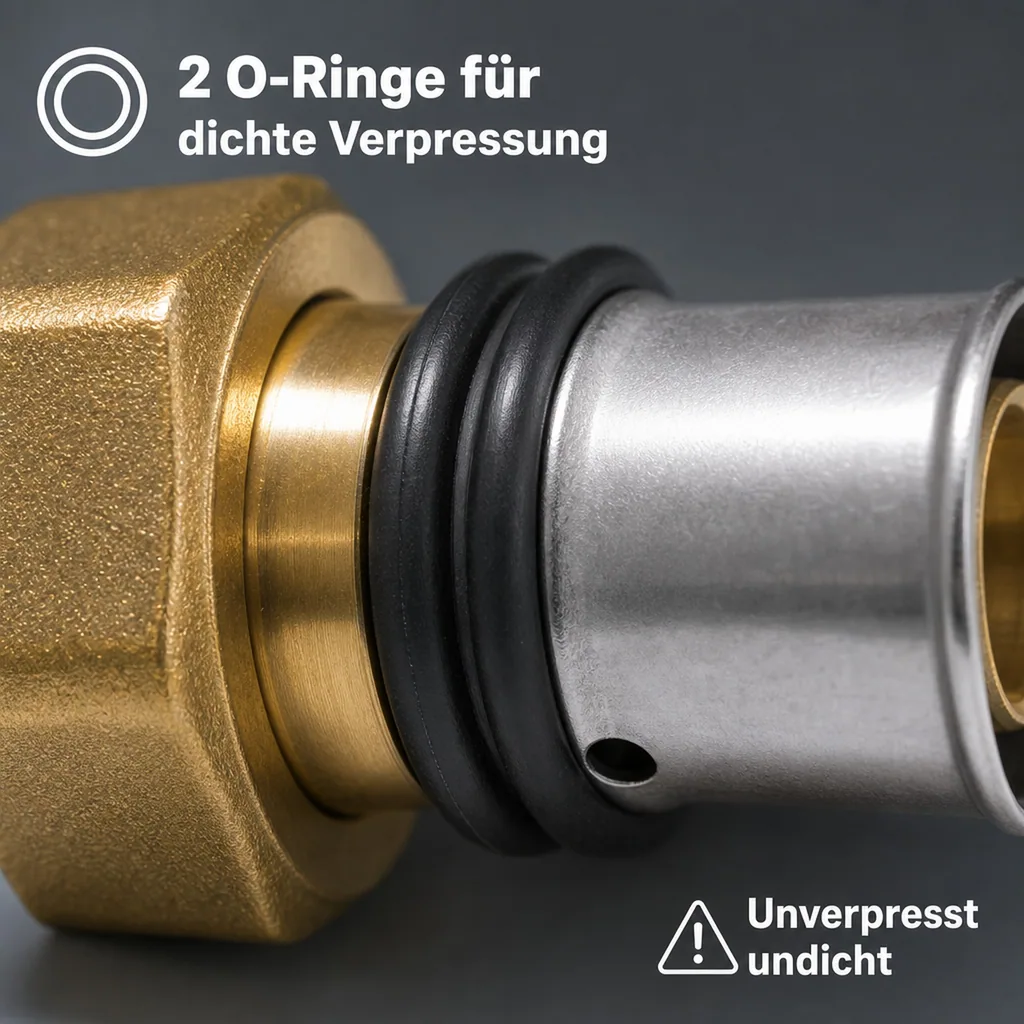 Eurokonus Verschraubung, Pressfitting Übergangsverschraubung 20mm