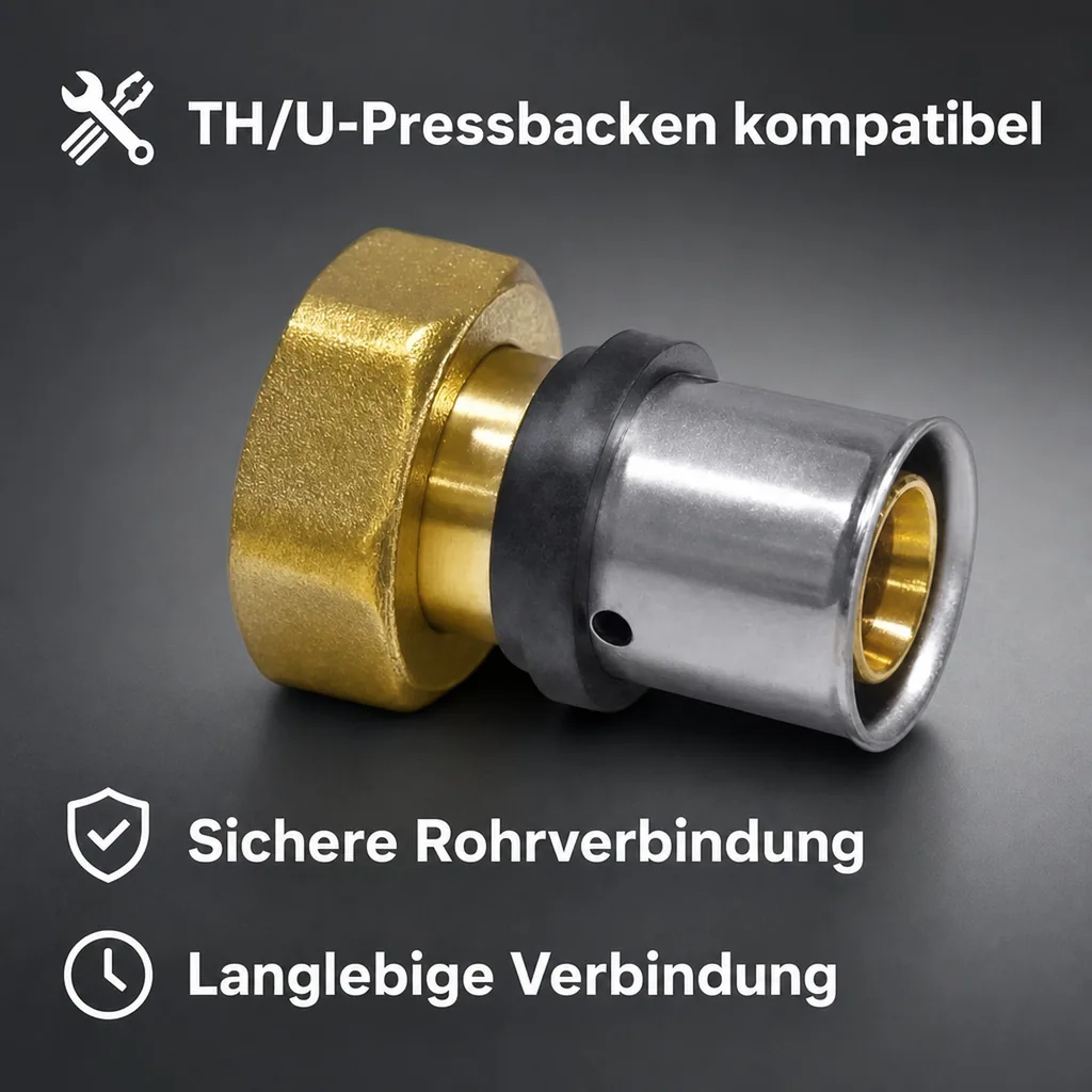 Eurokonus Verschraubung, Pressfitting Übergangsverschraubung 20mm