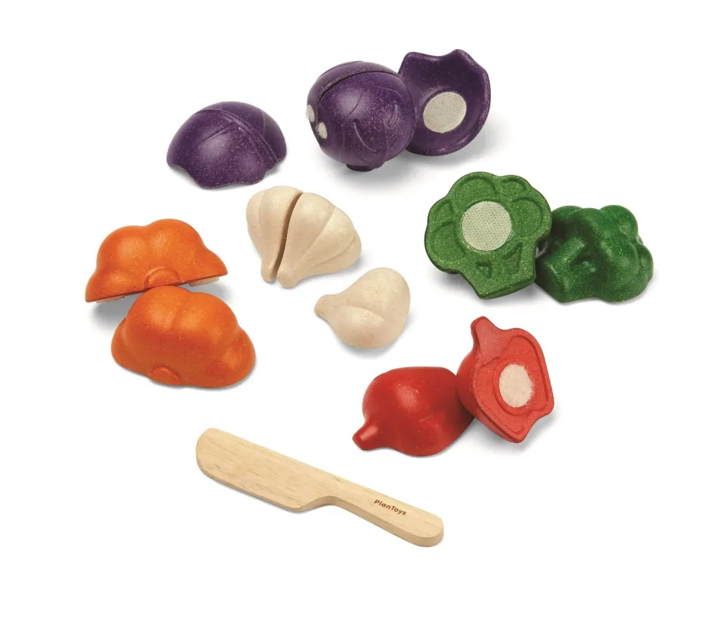 Plan Toys - Gemüse 5-farbiges Set, Gummibaumholz