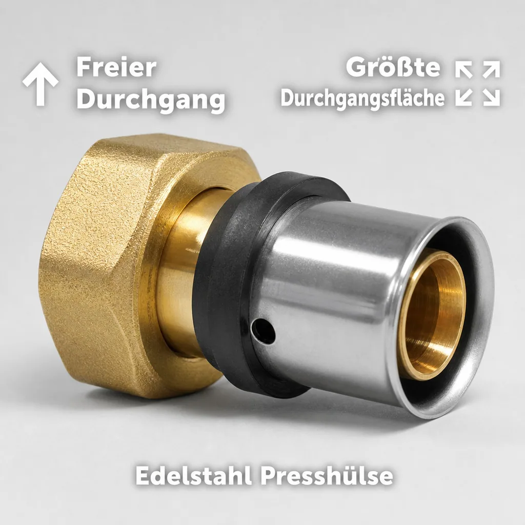 Pressfitting Eurokonus Übergangsverschraubung 16 x 2 - 3/4" IG
