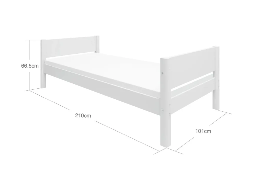 FLEXA Einzelbett, Juniorbett für Kinder und Jugendliche – MDF und Kiefer, 90x200 cm