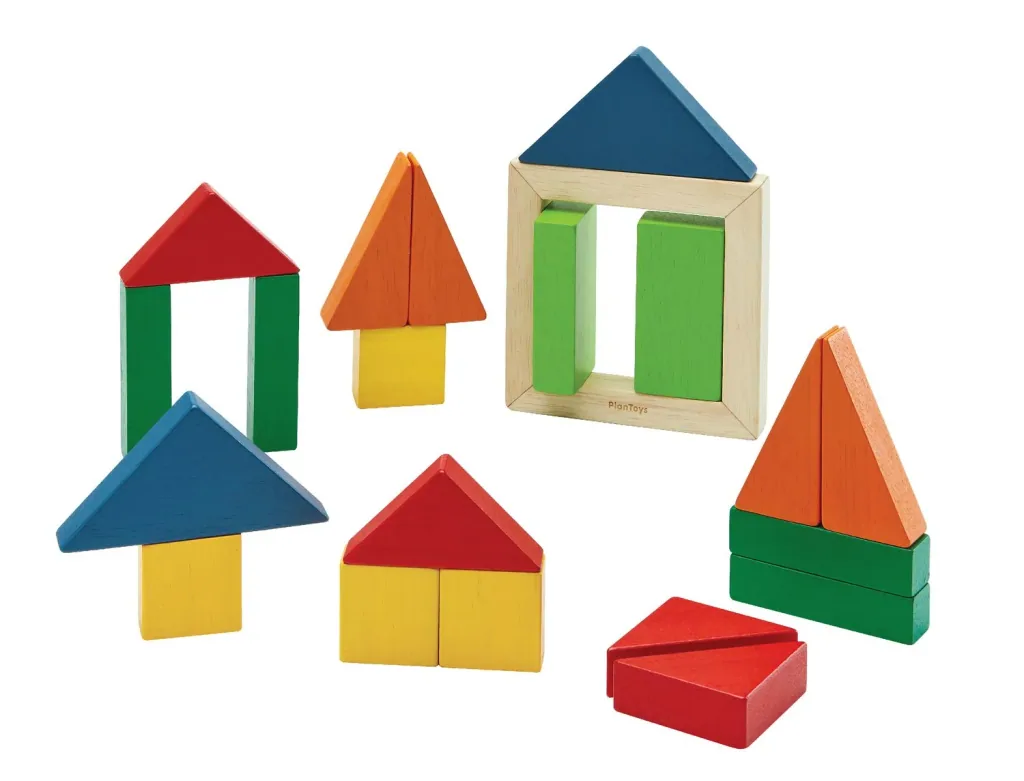Plan Toys - Holzbausteine - Geo Blöcke Unit Link