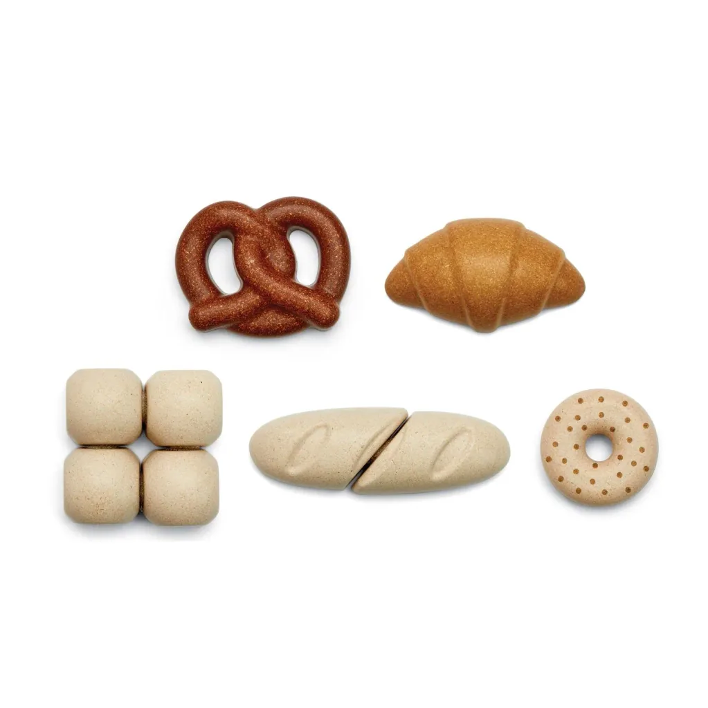Plan Toys - Brot Set - Kinderküche Zubehör, Gummibaumholz