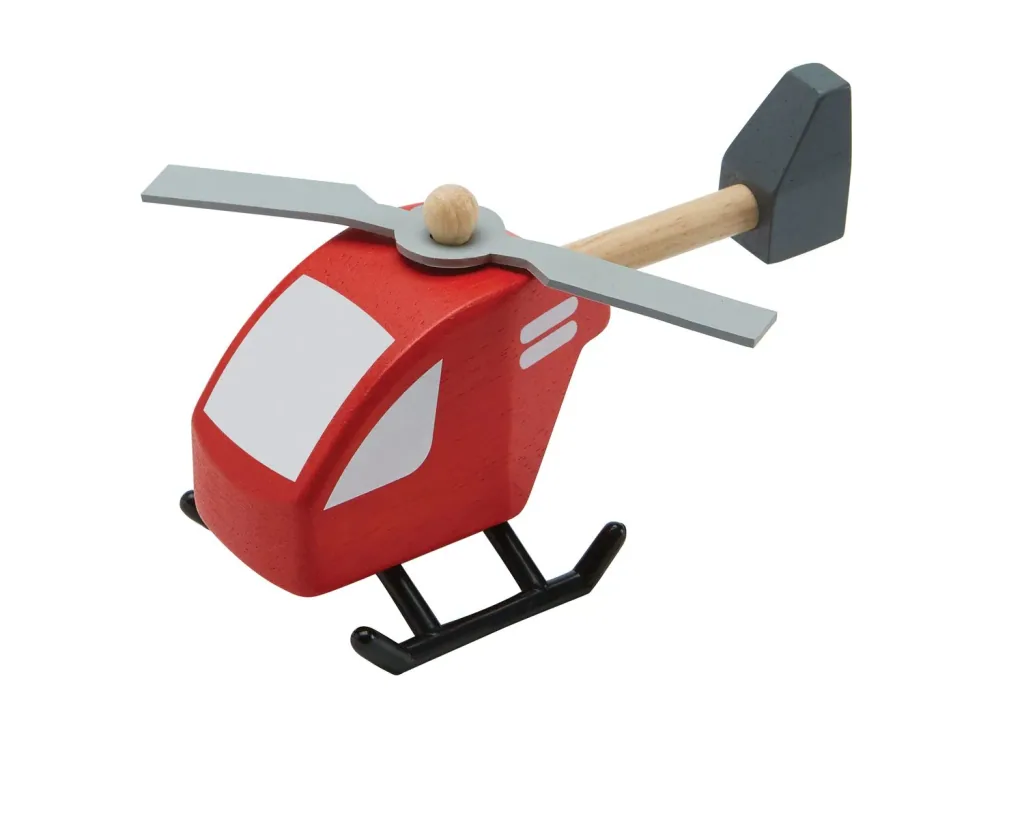 Plan Toys - Helicopter, Gummibaumholz