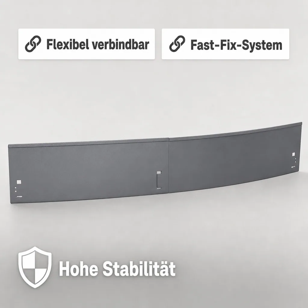 Rasenkanten Metall Höhe 13.5-18.5 cm Länge 120 cm  | Beeteinfassung | Beetumrandung | Beetbegrenzungen, Farbe: Grau; Größe: 1 Stück 18.5cm