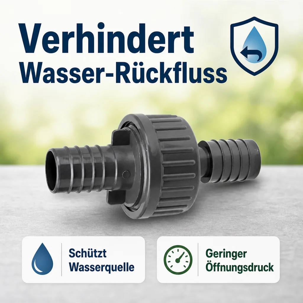 Rückschlagventil, PVC Rückschlagventil mit Tüllen, Gartenschlauch