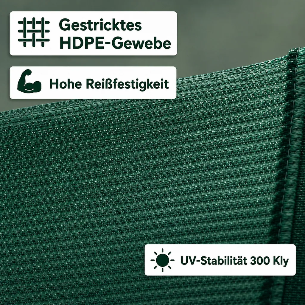 Sichtschutznetz, Windschutznetz, Set mit Kabelbindern, 1,2x25m