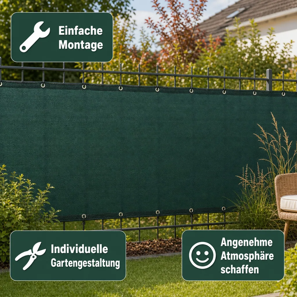 Sichtschutznetz, Windschutznetz, 1,2m x 22m, Zaunblende, Garten Sichtschutz