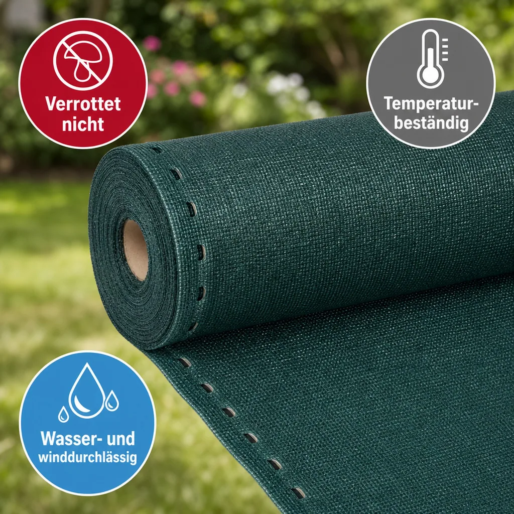 Sichtschutznetz Garten 1,5m x 8m, Windschutz Zaunblende