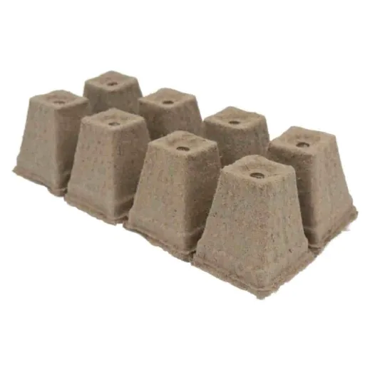 Anzuchtplatten 10 Stück, 6x6 cm, kompostierbar, 8 eckige Töpfe