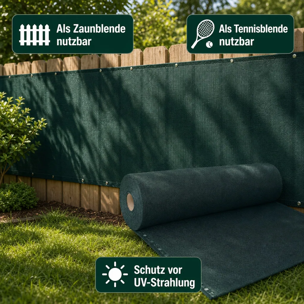 Sichtschutznetz, 1,5m x 6m, Windschutznetz, Zaunblende