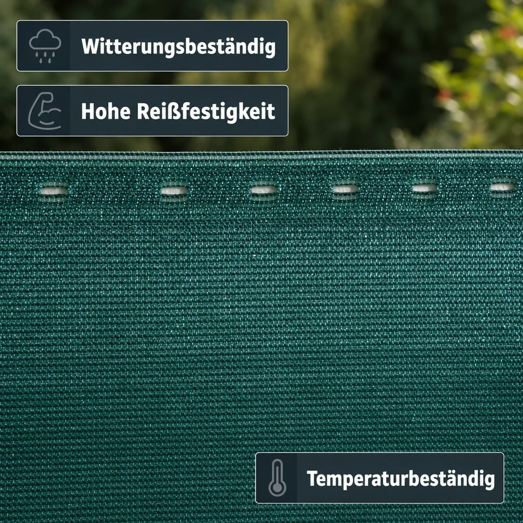 Sichtschutznetz, Windschutznetz 1,5m x 50m, HDPE, grün, Zaunblende