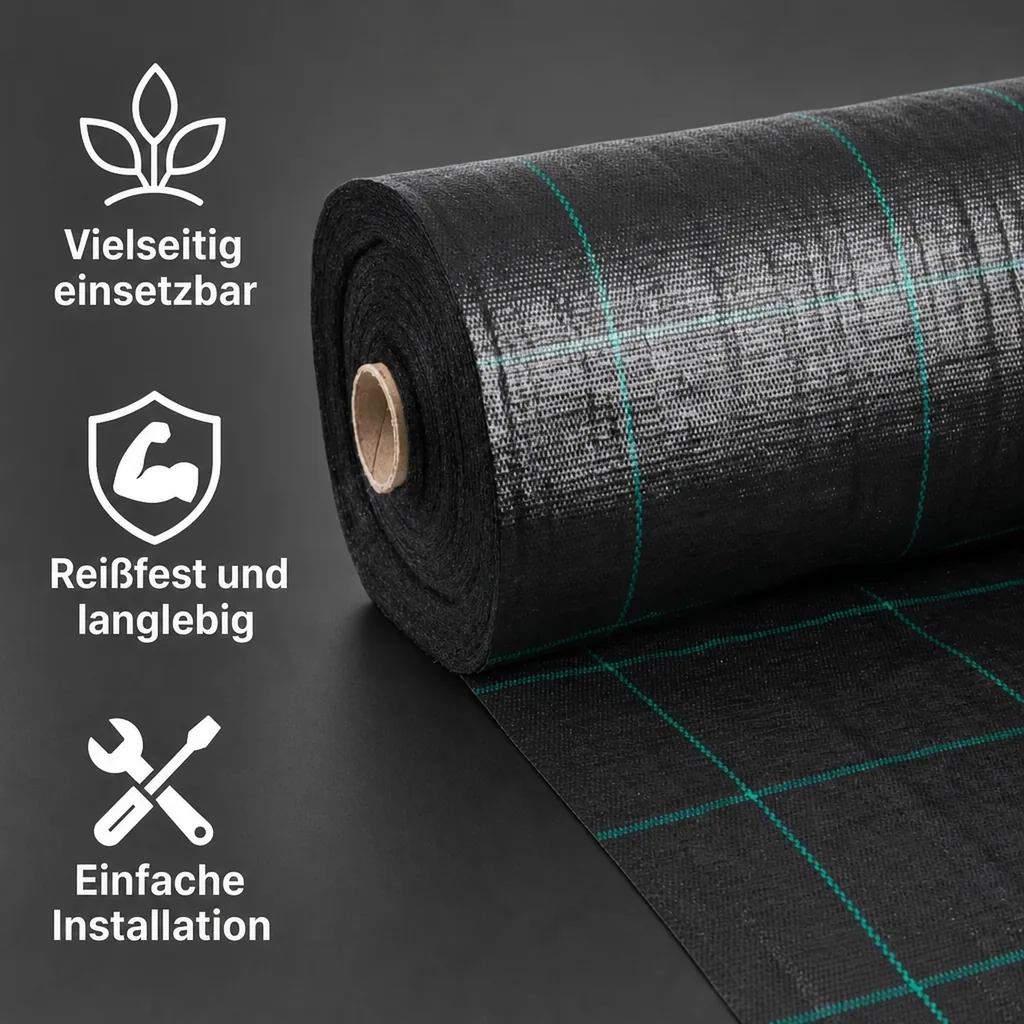 Unkrautvlies, Bodengewebe, Abdeckvlies 1m x 100m, 100g/m²