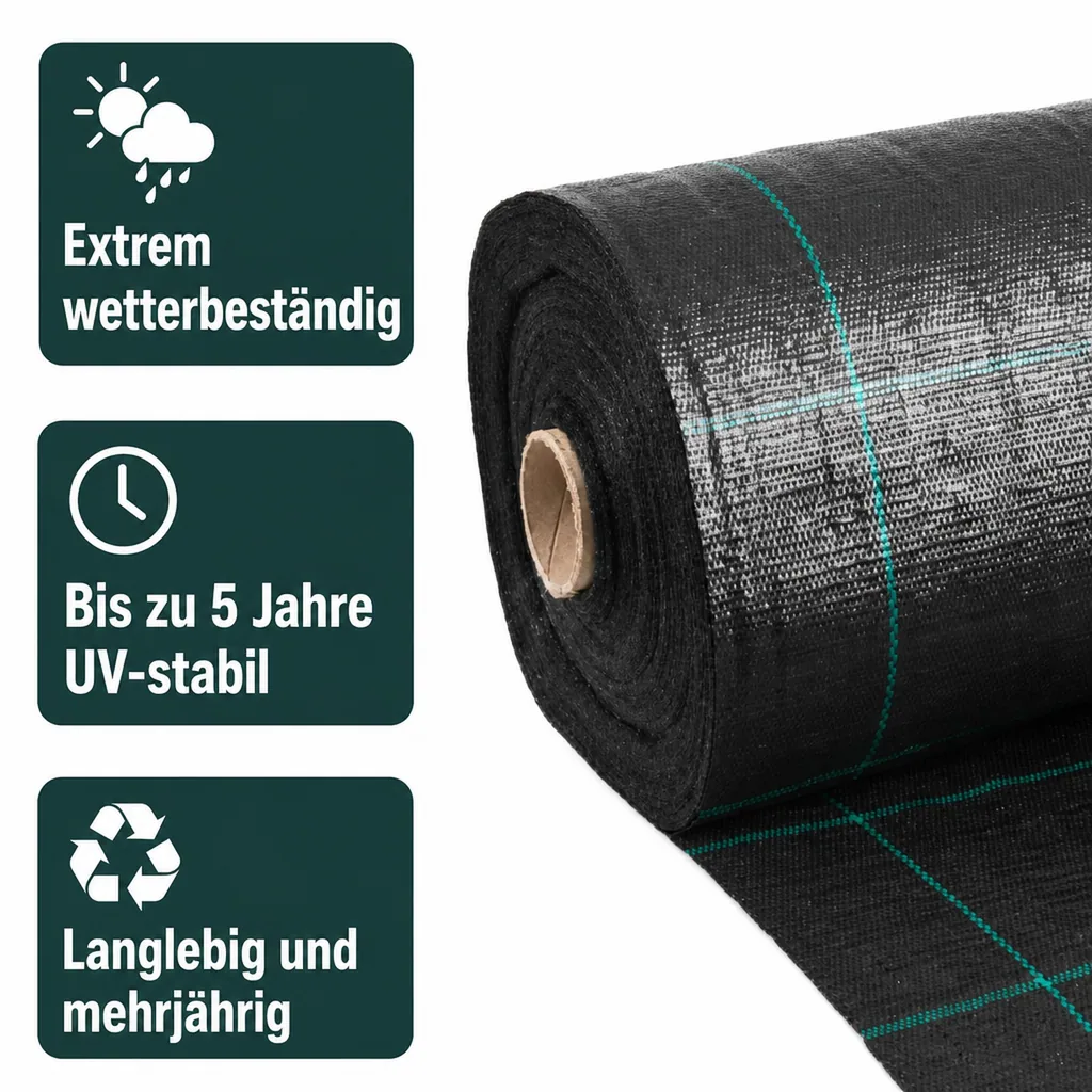 Bodengewebe, Unkrautvlies 100g/m², 1,5m x 100m, Gartenbau Vlies