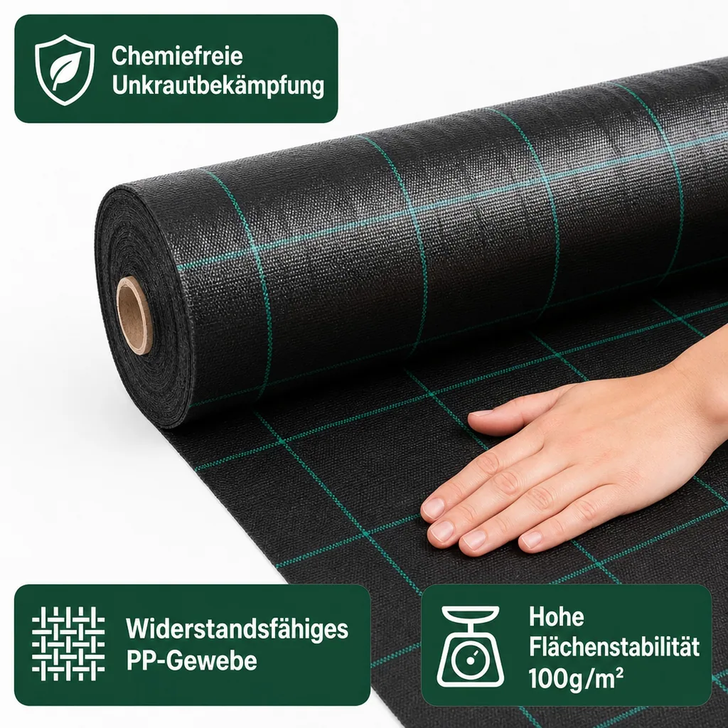 Bodengewebe, Unkrautvlies 100g/m², 1,5m x 100m, Gartenbau Vlies