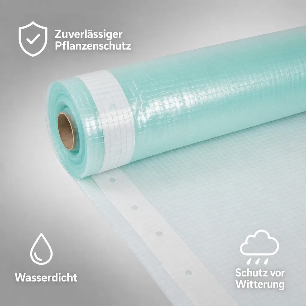 Gitterfolie, Gewächshausfolie, Abdeckfolie, 3 Breite x 9 Meter