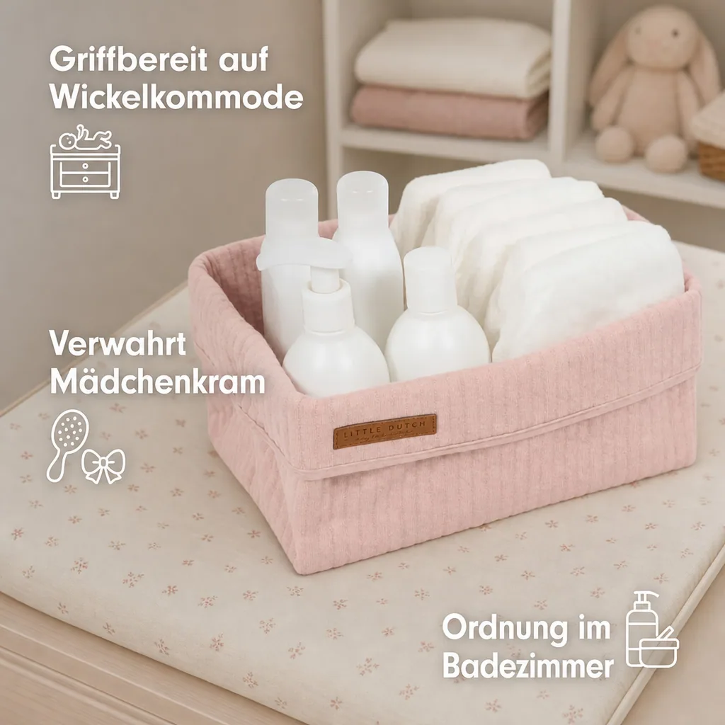 Little Dutch Körbchen groß uni rosa "Pure Pink"