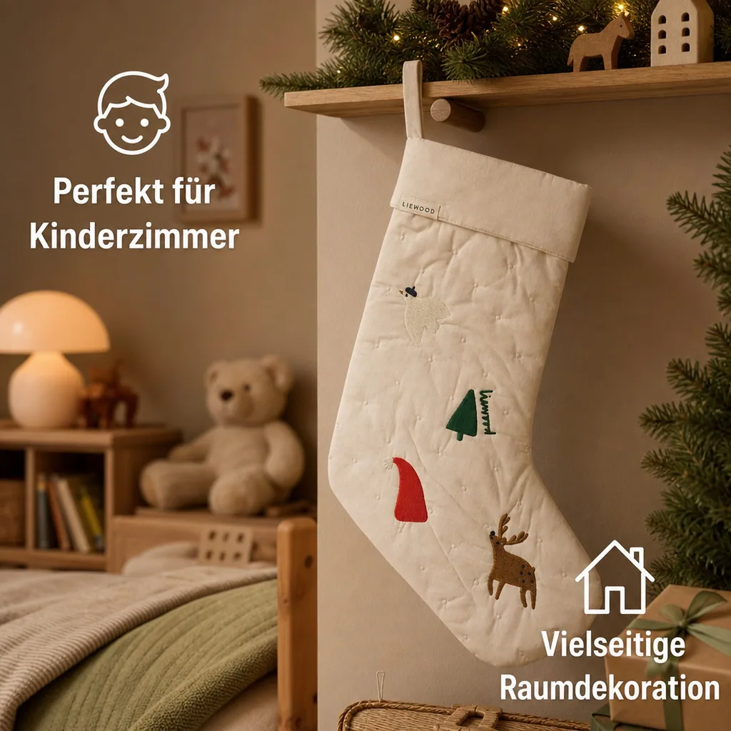 Liewood Weihnachtsstrumpf, Nikolausstrumpf aus Bio-Baumwolle - Basil