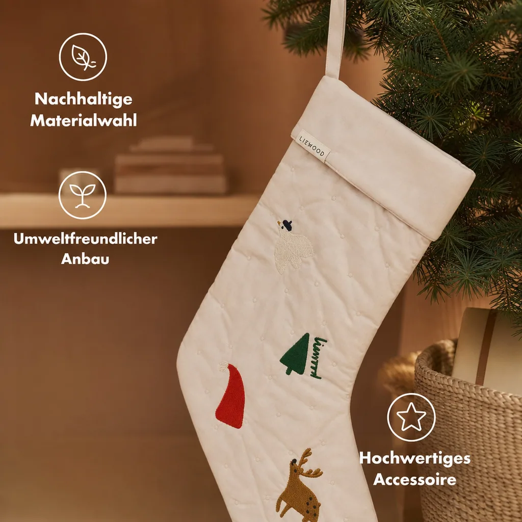 Liewood Weihnachtsstrumpf, Nikolausstrumpf aus Bio-Baumwolle - Basil