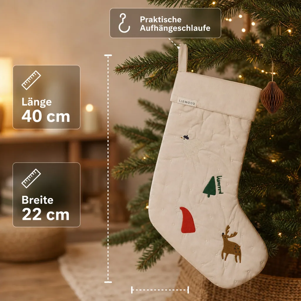 Liewood Weihnachtsstrumpf, Nikolausstrumpf aus Bio-Baumwolle - Basil