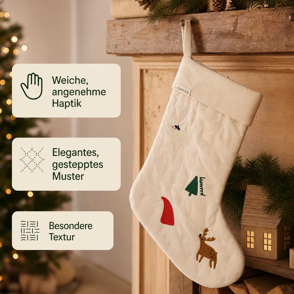 Liewood Weihnachtsstrumpf, Nikolausstrumpf aus Bio-Baumwolle - Basil
