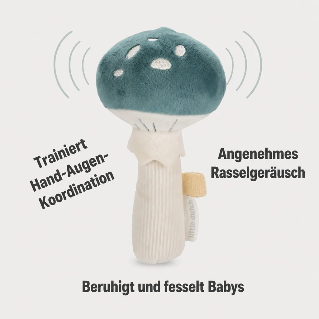 Little Dutch Babyrassel, Regenrassel - Pilz, Forest Friends
