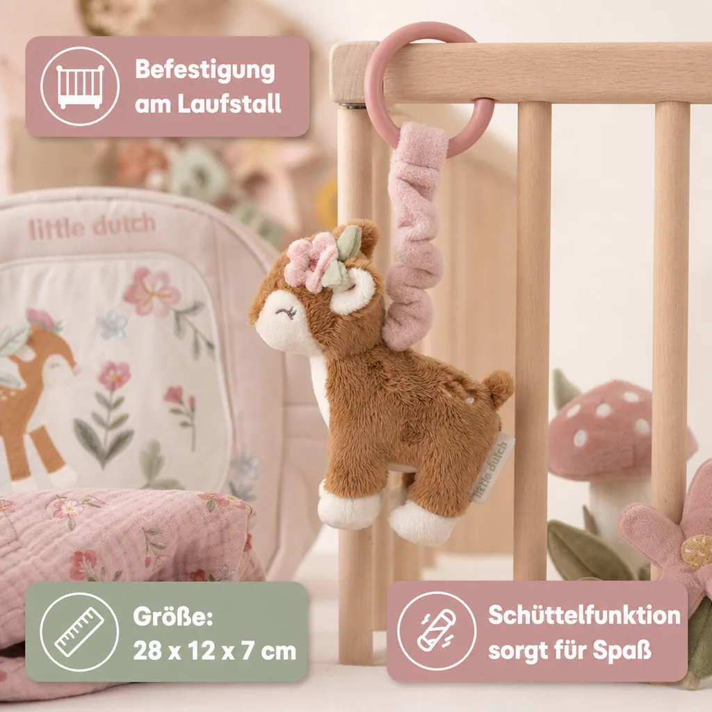 Little Dutch Kinderwagenanhänger, Zittertier - Reh, Fairy Garden