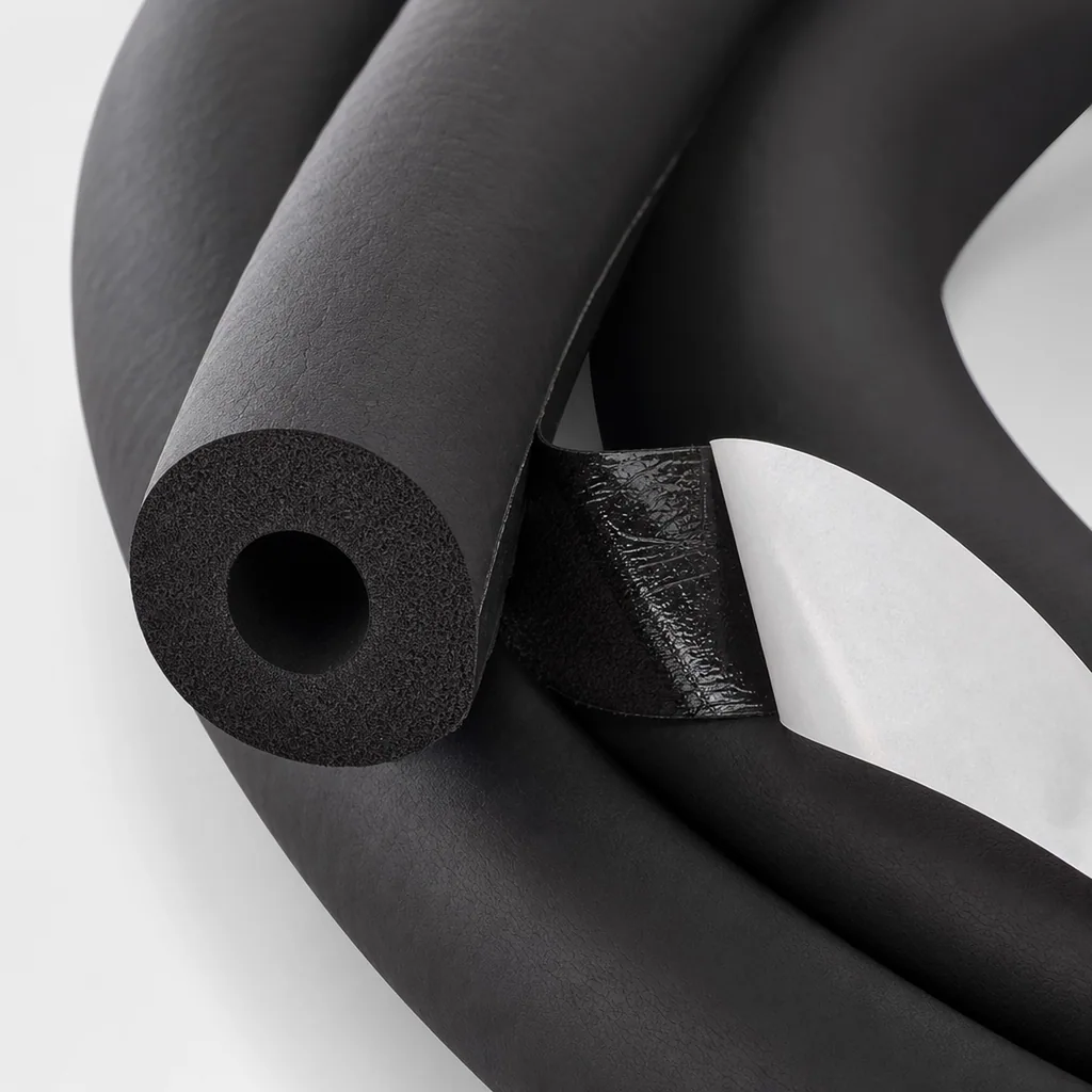 AEROFLEX® SH COIL Pipe Insulation, Pipe Insulation - Continuous, Self-Adhesive, Flexible Insulation Material from Closed-Cell Foam Rubber Base, Black - 28 x 10 mm/16m