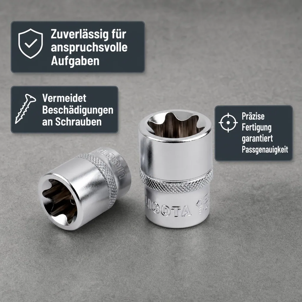 Innensechskant Nuss, Aussen Innensechskant E10, 1/2 Zoll CrV Stahl Werkzeug