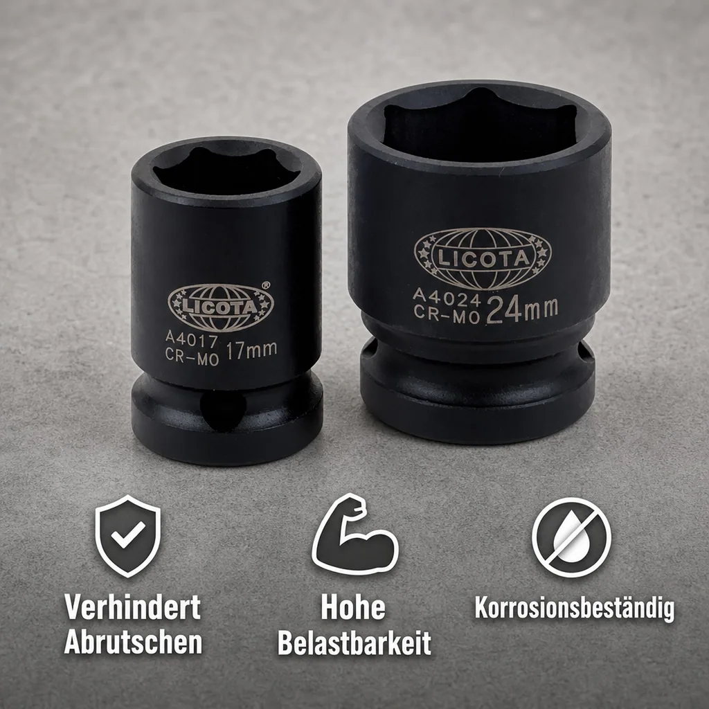 Schlagschraubernuss, 1/2 zoll Nuss, 8mm, Cr-Mo, kurze Industriequalität