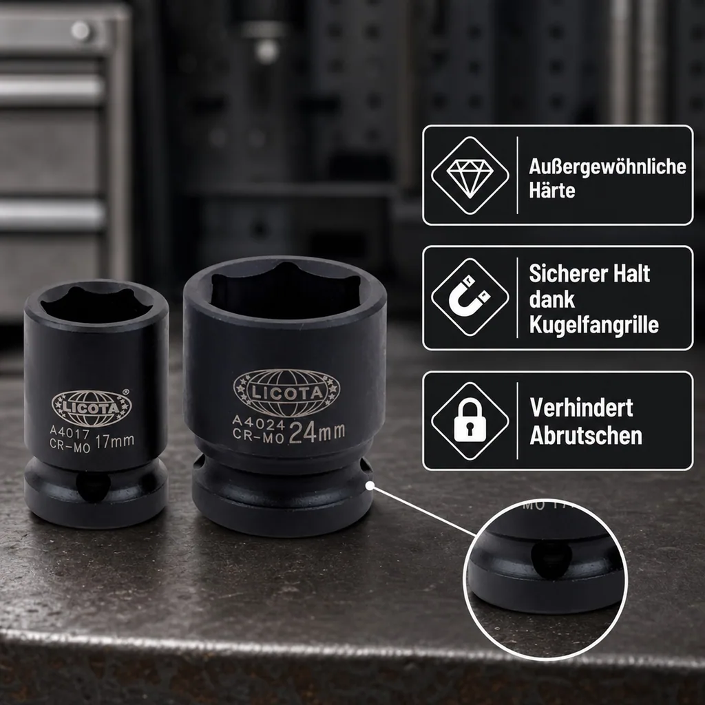 Schlagschraubernuss 1/2 Zoll, 10mm Nuss, Cr-Mo, Industriequalität