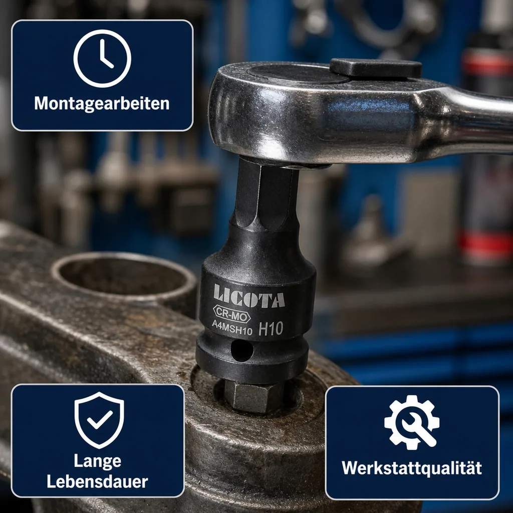 Innensechskant Nuss, 1/2 Zoll, H6, Cr-Mo Stecknuss, Werkstatt Werkzeug