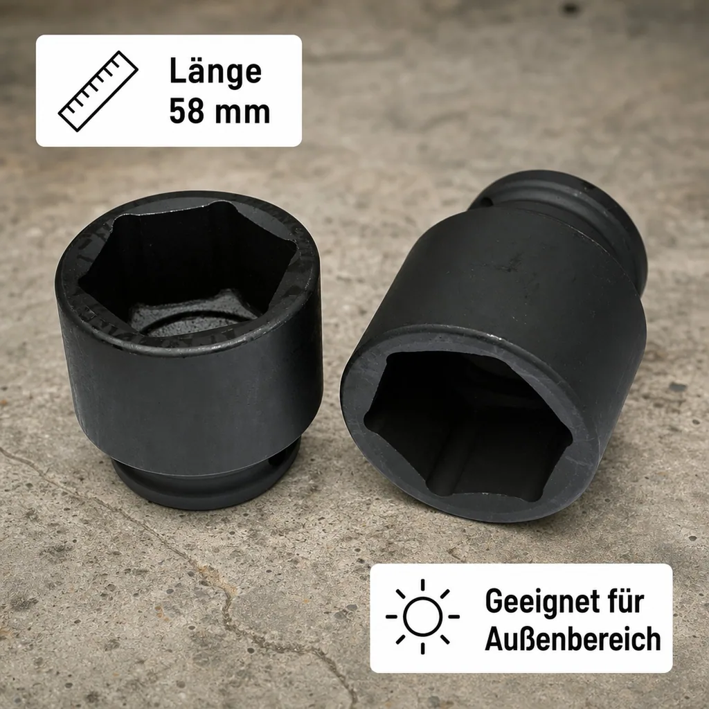 Nuss 3/4 Zoll, SW36, Schlagschraubernuss, Kraftnuss, 58mm