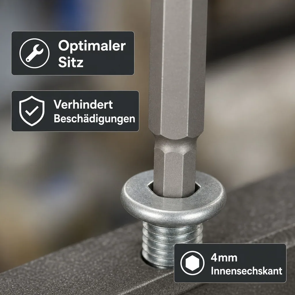 10mm Sechskant Bit, 4mm Innensechskant, 75mm S2 Stahl