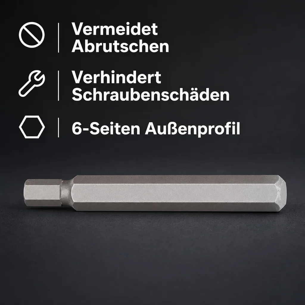 Innensechskant 7mm, Innensechskant Nuss, 75mm langer Innensechskant Bit