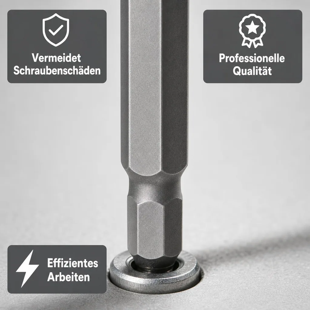 Innensechskant 8mm, Innensechskant Bit, 75mm, 10mm Sechskant Aufnahme, S2 Stahl