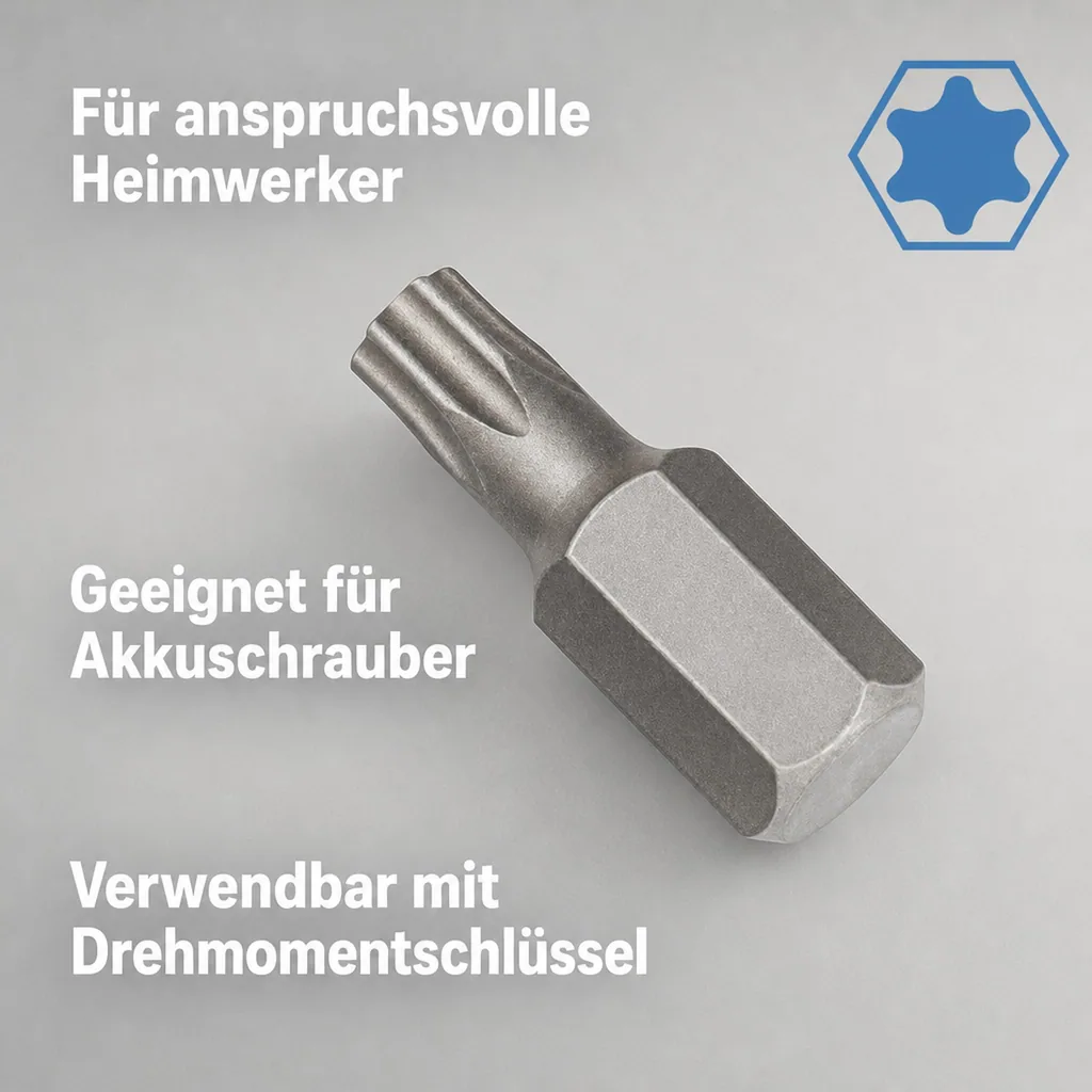 Innensechskant Bit T55, 10mm Hex, S2 Stahl, 30mm Schrauberbit