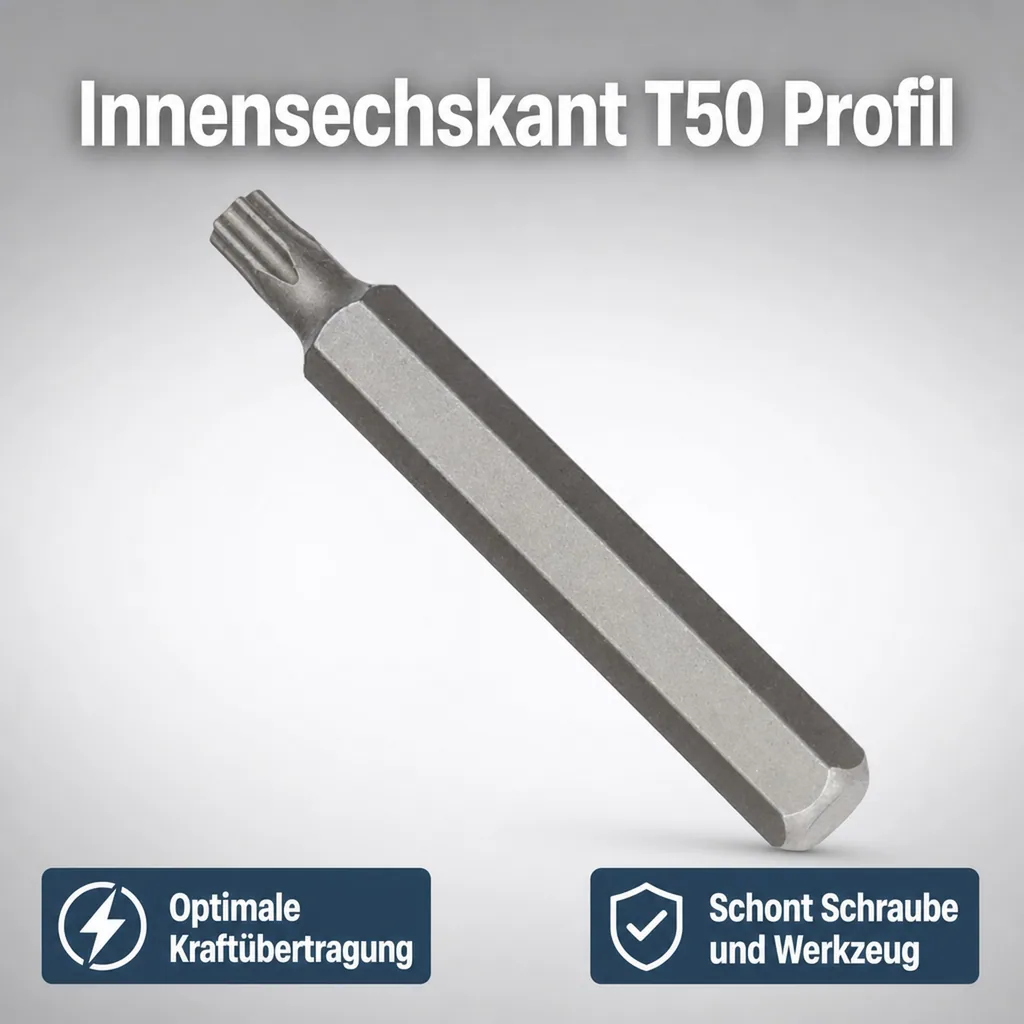 Innensechskant T50 Bit, 10mm Hex, S2 Stahl, 75mm