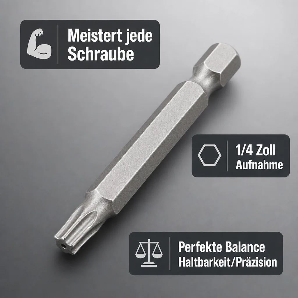 Innensechskant Bit T20, 1/4 Zoll, 50mm, S2 Stahl