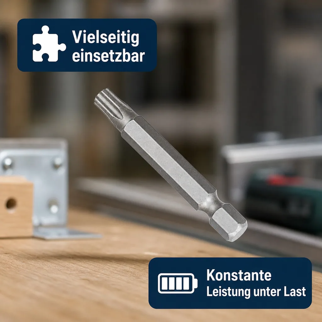 Innensechskant Bit mit Bohrung, T15, 1/4 Zoll, 50mm, S2 Stahl