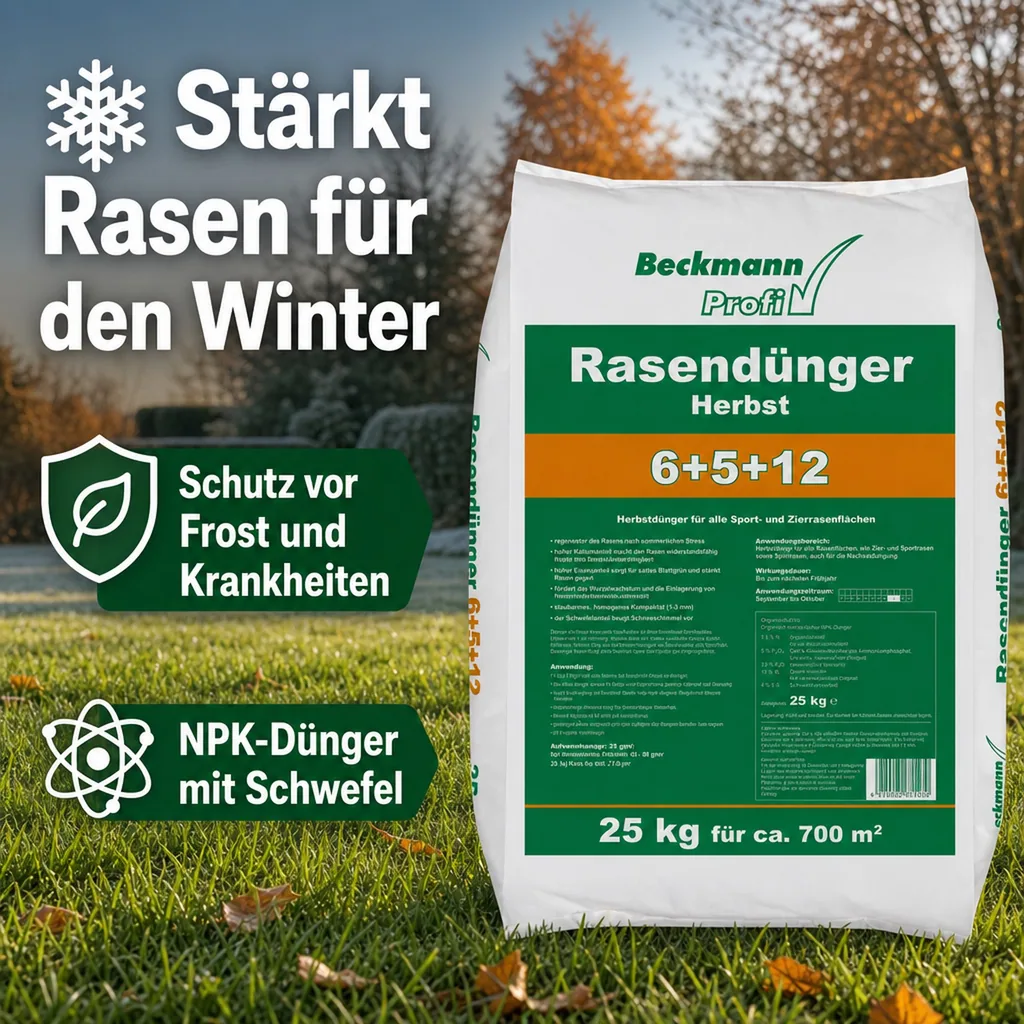 25 kg Rasendünger Herbst Beckmann NPK-6+5+12  f.ca. 700m²