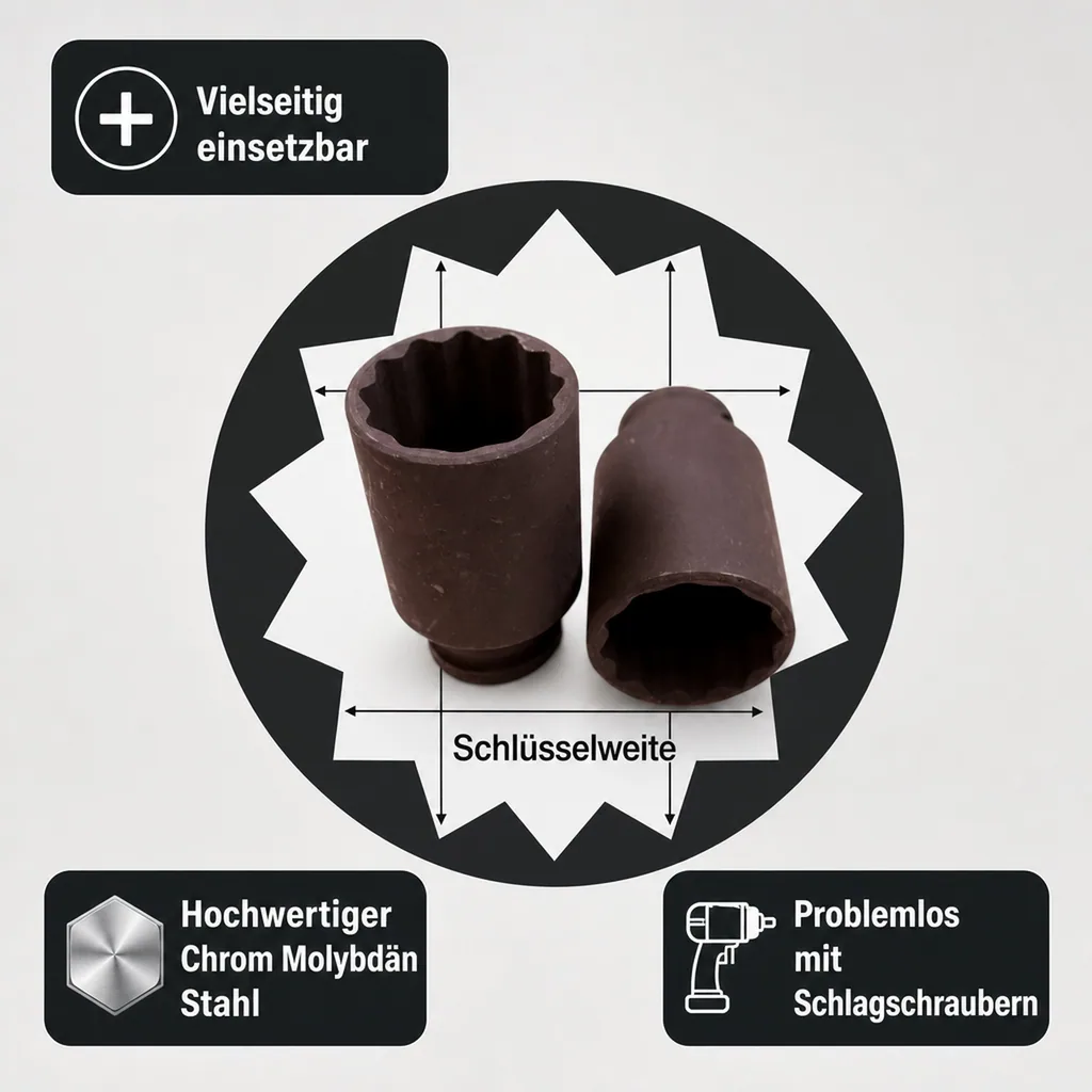 1/2 Zoll Schlagschraubernuss, 16mm, SW16, Industriequalität