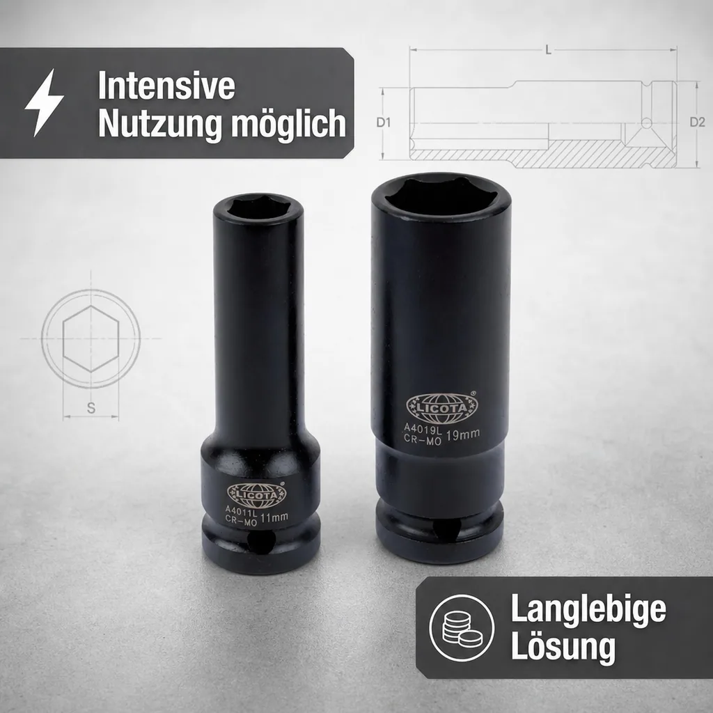 1/2 zoll Nuss, 16mm, Schlagschraubernuss, Industriequalität