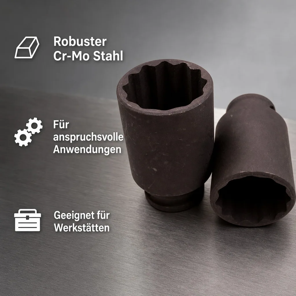 Schlagschraubernuss 1/2 Zoll, 18mm, Cr-Mo Stahl, Industriequalität Stecknuss