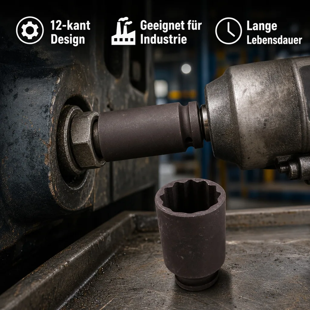 Schlagschraubernuss 1/2 Zoll, 18mm, Cr-Mo Stahl, Industriequalität Stecknuss