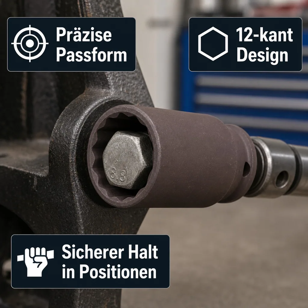 Schlagschraubernuss 1/2 Zoll SW 22, Industriequalität, Cr-Mo